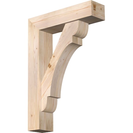 Ekena Millwork Olympic Block Smooth Bracket w/ Offset Brace, Douglas Fir, 7 1/2"W x 30"D x 42"H BKT0806X30X42OLY05SDF